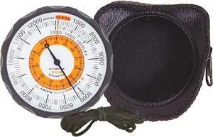 Battery-Free Altimeter and Barometer | Weather-Trend Indicator with Soft Leather Case | Reads Altitude from 0 to 15,000 Feet