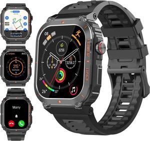 Smart Watches for Men,Military Smartwatches with GPS and Map Navigation & BT Calls - Fitness Trackers with Heart Rate/SpO2/Sleep Monitor,Elevation,Compass,Outdoor Sport Watch for Android/iOS