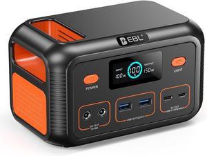 Power Bank Portable Power Station 153Wh, Outdoor Generator 150W with LiFePO4 Battery, Bi-directional Fast Charging, Home Backup for Travel, Camping