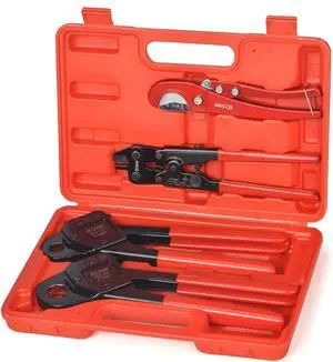 IWS-1807CN PEX Crimping Tool Kit with PEX Crimpers, PEX Tubing Cutter, Copper Ring Removal Tool for 1/2 & 3/4 Copper Crimp Rings, Meets ASTM F1807 Standard