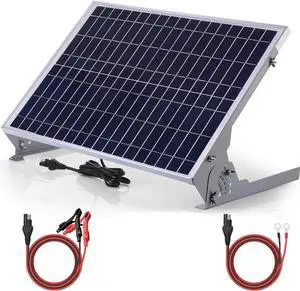 12V 30W Solar Battery Charger Maintainer, Built-in UltraSmart MPPT Controller, Adjustable Mount Bracket, Waterproof 30 Watt Solar Panel Kit for 12 Volt SLA Deey Cycle AGM Lifepo4 Battery