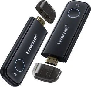 Wireless HDMI Transmitter and Receiver Kit,Portable Wireless HDMI Extender,Plug&Play,2.4/5G 164ft Range 1080P HD,Up to 8 Transmitter,for Streaming Video&Audio to Monitor from Laptop/TV-Boxs