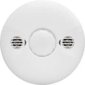 MDC-50L-Stickered Ultrasonic and PIR Dual Technology Occupancy Sensor, 360 Degree Field of View, 1,600 Sq Ft Coverage, Low Voltage, Commercial Grade, MDC-50L, White