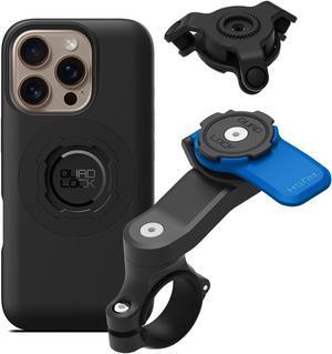 Quad Lock Motorcycle Handlebar Mount Kit with Vibration Dampener and MAG Phone Case for iPhone 16 Pro