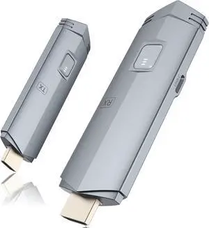 Wireless HDMI Transmitter and Receiver, HDMI Wireless Extender Portable 4k Plug & Play, Support 2.4/5GHz for Streaming Video and Audio to Monitor from Laptop/Pc/Tv Box/Projector