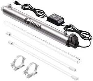 Ultraviolet Water Purifier Filter for Kitchen Water Purification,6GPM 110V 25W Model HQUA-UV-6GPM + 1 Extra UV Tube