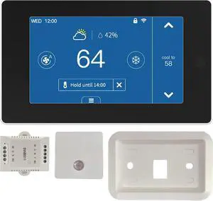 Smart Programmable Thermostat for Home with Zone Remote Sensor and C-Wire Adapter, Tuya/Smart Life Remote Control Work with Alexa and Google Assistant, 7 Day Programmable, C-Wire Optional, 24VAC