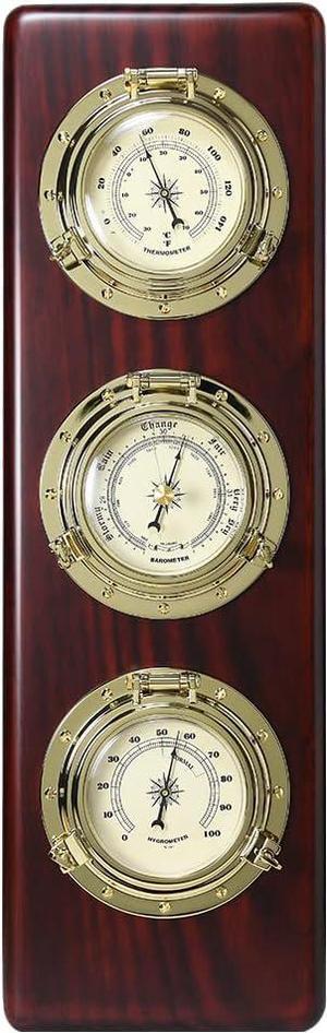 Weather WS-GL032 Porthole Collection Weather Center with Thermometer, Hygrometer, Barometer