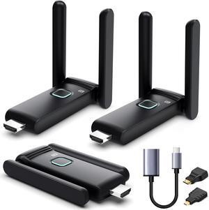 Wireless HDMI 2 Receivers and Transmitter,Up to 6 RXs,No Hot,Plug and Play,2.4/5.8GHz Wirelessly Stream to Multiple Screens,50M/165FT,Wireless HDMI Splitter for TV/DSLR Camera/Projector/Laptop/Switch