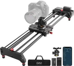 Motorized Camera Slider,31" Wireless Carbon Fiber Dolly Rail Camera Slider with APP Control, Motorized Time Lapse and Video Shot Follow Focus Shot and 120 Degree Panoramic Shooting