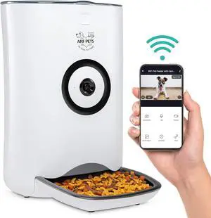 Pets Smart Automatic Pet Feeder with Wi-Fi, HD Camera with Voice and Video Recording, Programmable Food Dispenser for Dogs & Cats with Easy App-Controlled, 29-Cup Capacity, for iPhone & Android