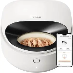 Automatic Cat Feeder Wet Food with Stainless Steel Bowl, Refrigerated Auto Cat Feeder with Semiconductor Cooling, 3 Fresh Meals for 3 Days, App-Controlled Pet Food Dispenser, Easy to Clean