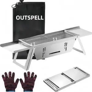 Portable Charcoal Grill Outdoor Stove: BBQ Easy to take Two Side Carbon Griller