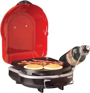 6,000 BTU Portable Propane Grill, Lightweight Gas Grill with Push-Button Starter & Adjustable Horseshoe Burner, Great for Camping, Tailgating, Grilling, BBQ