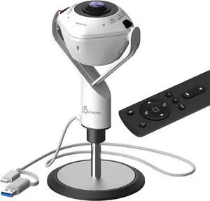 360 All Around AI-Powered Conference Room Camera with Speakerphone, Smart-Tracking, Auto-Framing, Include a Remote Control (JVU368)