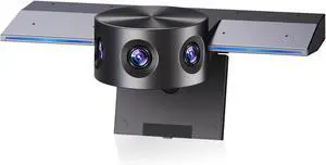 180° Video Camera, Immersive Video Conference Experience, both Overall and Speakers Close-up view, 1080P Webcam for Huddle Room and Homebased Office, Plug and Play with Micro SD Card Slot