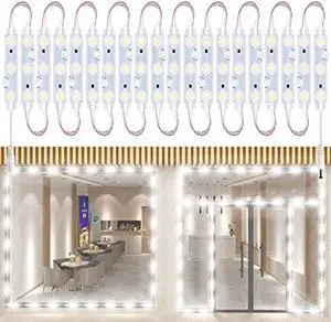 LED Window Lights LED Modules Waterproof Storefront Light Business Decorative Lights for Advertising Signs Business Store Light 12V 5050 100FT RGB (10 Packs)