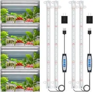 Grow Light, 360 LEDs Full Spectrum Plant Light for Indoor Plants, 6 Bars/16 in Grow Light Strip with Auto Timer 6/12/16 Hrs, 3 Switch Modes, 5 Dimmable Levels for Green House Hydroponics