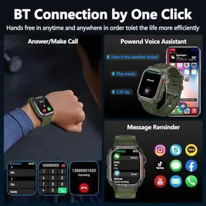 Smart Watch with GPS and Map(Answer/Make Call), Smartwatches with Health Monitor, Compass/Altitude/Air Pressure,100+ Sport Modes, Fitness Tracker for Android/iPhone (with GPS+Map, Gray)
