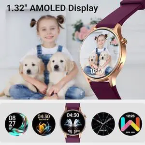Smart Watch for Men Women,1.3" AMOLED Touchscreen Fitness Tracker, Make/Answer Calls, Heart Rate SpO2 Monitor, IP68 Waterproof, Sleep & Activity Tracking Smartwatch for Android Phones iPhone