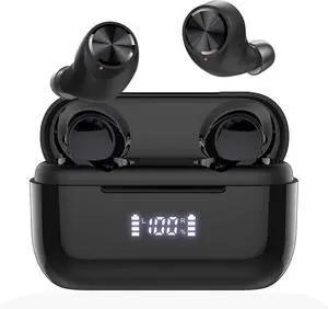True Wireless Earbuds Bluetooth Headphones 160H Playtime Earphones with Mobile Power LED Power Display IPX7 Waterproof Sports in-Ear Earbuds CVC 8.0 Noise Cancelling Deep Bass Headset