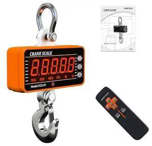 2200lb Digital Crane Scale High Precision Heavy Duty Industrial Hanging Scale with Remote Control Aluminum Case CE Certified Electronic Weighing Crane Scale, for Garage Farm Hunting Fishing