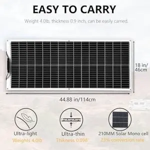 Solar Panel 200W 12V Flexible System Kit,2X100W Monocrystalline Fiberglass Module 20A Controller Extension Cable for Off Grid Home,RV,Caravan,Boat and Other Battery Charger200W