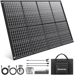 Portable Solar Panel  60W Foldable Solar Panels with 5V USB and 18V DC for Camping,Cell Phone,Tablet and 5-18V Devices  Compatible with Solar Generators Power Stations