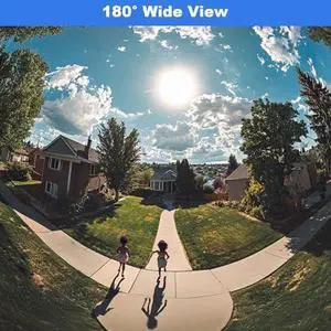 5MP 4MP 180 Degree Wide Angle Dome Security Camera HD-TVI/CVI/AHD/960H Analog 4 in 1 Super Hybrid HD CCTV Surveillance 1.7mm Fisheye Lens Outdoor/Indoor IR Day&Night Vision Home Cam