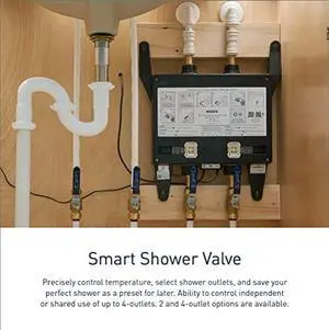 Terra Beige Smart Shower 4-Outlet Digital Shower System Controller for Thermostatic Shower Valve, TS3304TB