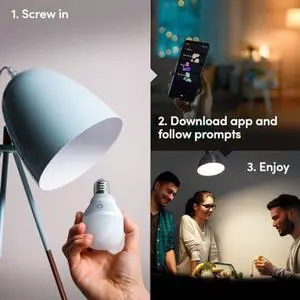 White A19 WiFi Smart LED Light Bulb, Dimmable, No Hub Required, Works with Alexa and Apple Home Kit, Hey Google, 2700k Warm White, 650 Lumens, 25,000-hour Lifetime, L3A19LW06E26US/12, 12 Pack