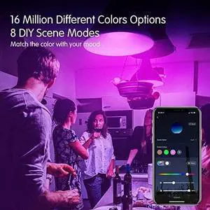 Smart Light Bulbs, RGBCW WiFi Color Changing Led Bulbs, Smart Bulbs That Work with Alexa & Google Assistant, A19 E26 9W 800LM Multicolor Led Light Bulb, Led Ceiling Fan Light Bulbs, 20 Pack