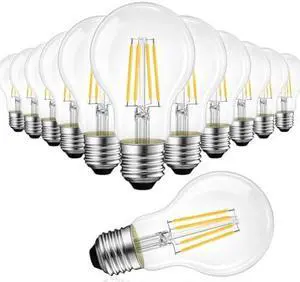 A19 LED Vintage LED Filament Bulb E26 Base Dimmable 7W (60W Equivalent)2700K Warm White 800 LumensOmnidirectional, UL-Listed, 24PCS