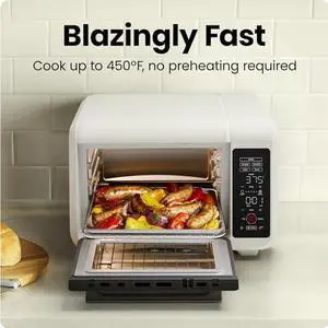 Air Fryer Toaster Oven Combo, 15 Qt. Countertop Oven for Quick & Healthy Meals, Bake, Broil, Air Fry, Toast, and Bagel Functions, 450°F Max Temp, 4 Slice Toaster Oven Air Fryer Combo  Black