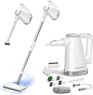 Steam Mop with Detachable Handheld Steam Cleaner for Home and Floor Cleaning, 10-in-1 Multi-purpose Attachments & 2 Pads, Powerful Steamer for Floors, Hardwood, Tiles,Grout,Windows,Kitchen,Bath