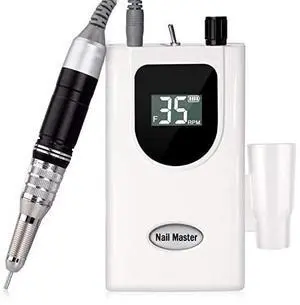 Drill Professional, HoMove 35000RPM Portable Nail Drill Machine, Rechargeable Efile Nail Drill, Low Heat Electric Nail File for Acrylic Gel Nails[Grey]