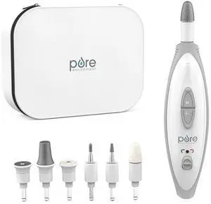 Pure Enrichment PureNails 10-Piece Professional Manicure and Pedicure Kit - Electric Nail Drill Set for Salon-Quality Grooming at Home - 7 Nail Drill Bits, 2 Speeds, LED Grooming Light and Storage Bag