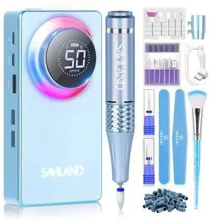50000RPM Nail Drill for Acrylic: 2025 Pro High Tech Fast Removal Electric Nails Drill Kit 6000mAh Rechargeable Machine Professional Drill Bit Nail File Buffer Tools Salon Manicure Pedicure