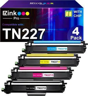 Compatible TN227 Toner Cartridge Replacement for Brother TN227 TN-227 BK/C/M/Y High Yield TN223 TN-223 Compatible with HL-L3290CDW HL-L3210CW MFC-L3750CDW MFC-L3710CW Printer (4 Pack)