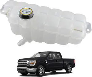 Engine Radiator Coolant Overflow Reservoir Tank With Cap Compatible With 2015-2021 Ford F-150 2018-2021 Ford Expedition 2018-2021 Lincoln Navigator Replaces FL3Z-8A080-A 603-318 FL3Z8A080A
