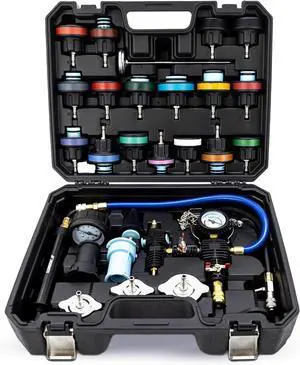 MMTL-CPT-28 Coolant Pressure Tester and Vacuum Refill Kit, 28-Piece Universal Fit, Black