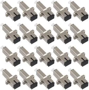 20 Pcs LC to SC Adapter (Female to Female) Fiber Optic Connector Single Mode UPC Simplex Fiber Optic Extender 1PC Fiber Couplers/Flange