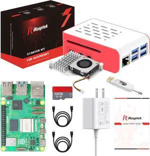 Starter Kit for  5 RAM 8GB -Pre-Loaded with 64GB Edition  OS Red&White Case
