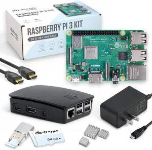 3 B Starter Kit | Power Supply | Case | 64GB Edition | HDMI Cable 1m | USB Card Reader | Heat Sink |  3 B 1GB RAM