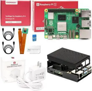 5 Starter Kit with Pi 5 8GB RAM Board, 27W USB-C Power Supply, 128GB Card, Aluminum Case