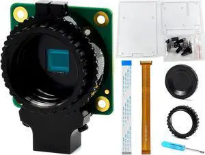 HQ Camera Module with Case for  4B/3B+/3B/2B/A+/Zero/W/Zero WH,12.3MP IMX477 Sensor Support C- and CS-Mount Lenses, Alternative for  Camera Module V2 (8 Items)
