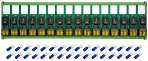 DIN Rail Mount Rocker Switch Module, 10Amp 250VAC/50VDC (16 Channel)