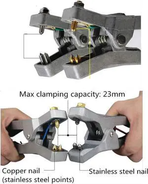 Grounding Clamp Anti Static Grounding Wire 2 Aluminium Alloy Clips Static Removing (5m Ordinary wire)