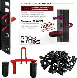 DUO50 1RU Series II Rack Mount Solution - Effortless Alternative to Traditional Rack Screws and Cage Nuts & Server Rack Screws Ideal for Server Hardware Setup - 50 Pack, Universal Version