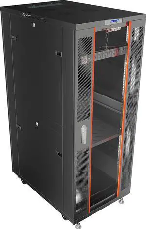 - Server Rack - Locking Cabinet - Network Rack - Av Cabinet - 42 U - Rack Mount - Free Standing Network Rack- Server Cabinet - Caster Leveler - Rack Shelf - Cooling Fan - Thermostat - PDU